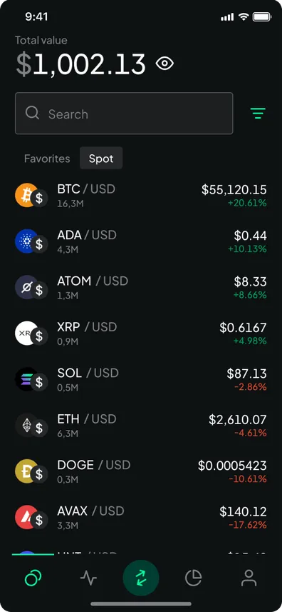 Pro assets screen